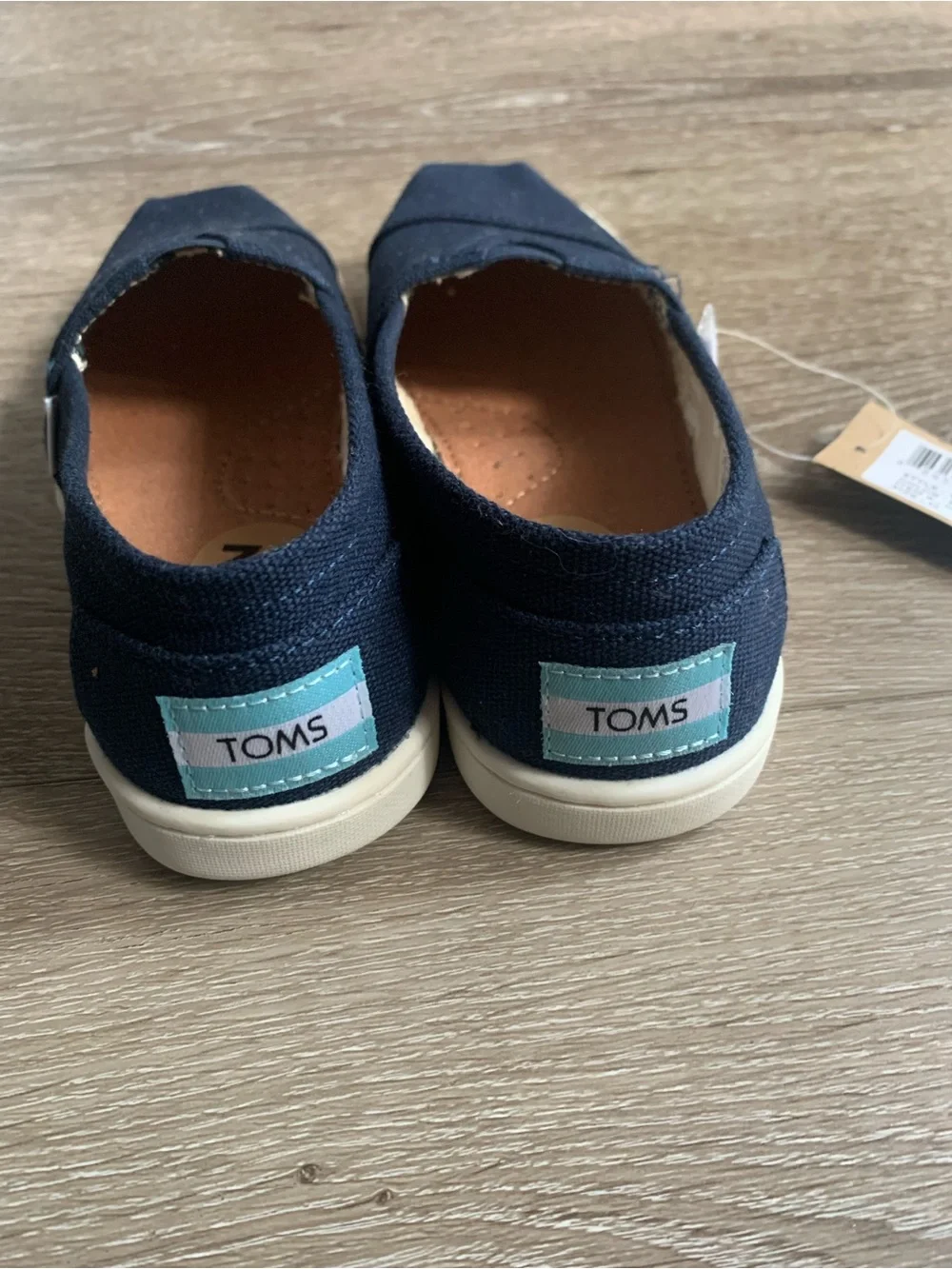 TOMS Kids Unisex Size 12 Navy Blue Canvas Low Top Flats Shoes Brand New